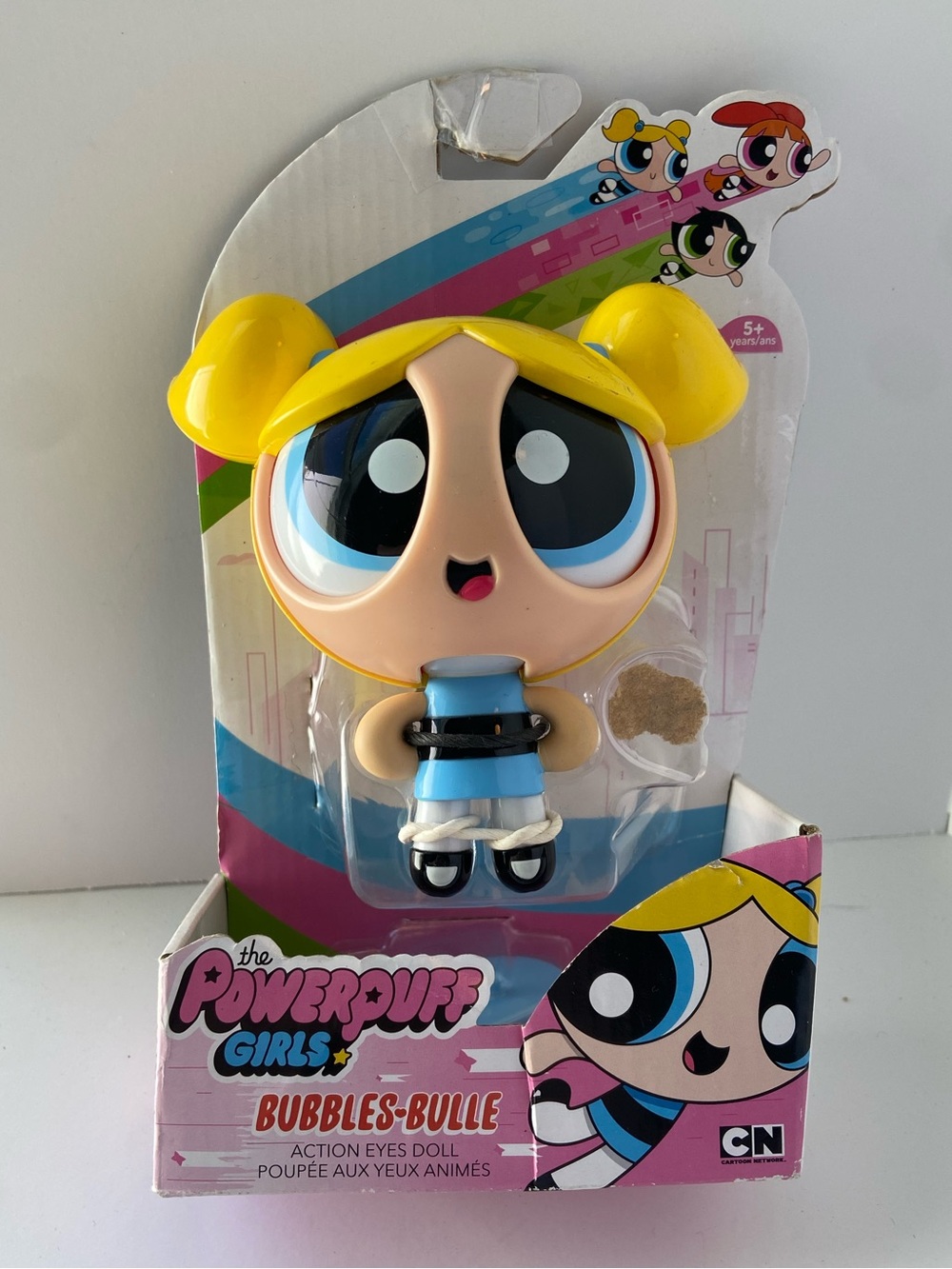 2016 NIB The Powerpuff Girls Bubbles-Bulle Action Eyes Doll Spin Master